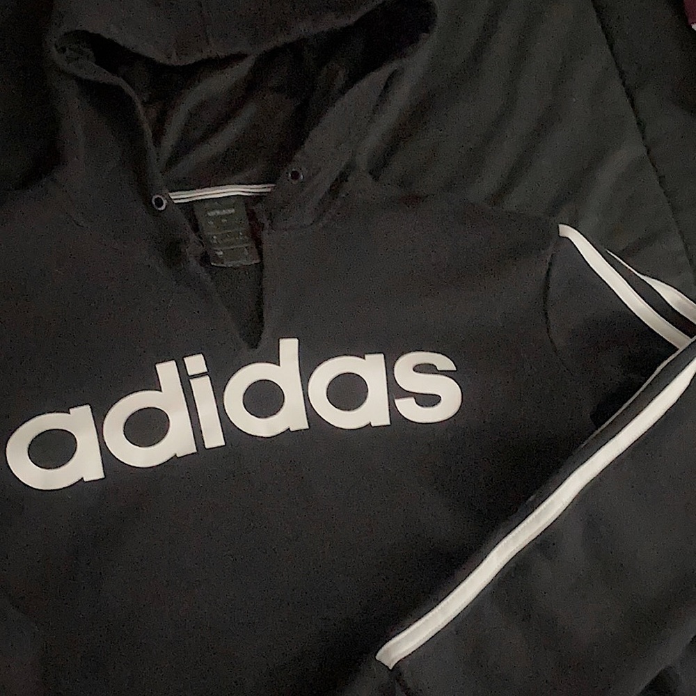 Black V Neck Adidas Hoodie